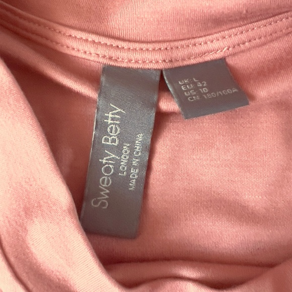 Sweaty Betty Tori Drawstring Top women's size US 10 athletic viscose salmon - Picture 5 of 7